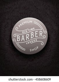 Stylish vintage label for Barbershop with unique shaggy texture