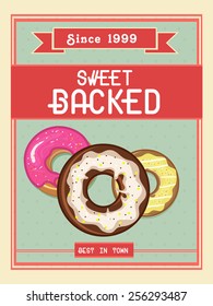Stylish vintage menu card design for sweet backed shop or restaurant.