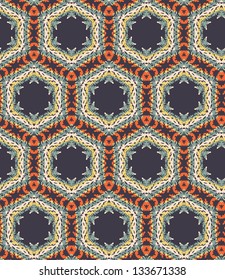 Stilvolles Vintage-nahtloses Muster. Retro-Ornament. Nahtlose Muster können für Bildschirmhintergründe, Musterfüllungen, Webseiten-Hintergründe, Oberflächentexturen verwendet werden.