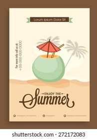 Stylish vintage Summer Season template, banner or flyer design.
