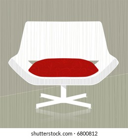 Stylish vintage/retro chair design element; easy-edit layered file makes changing the chair color simple.