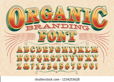 A Stylish Vintage-styled 3d Font Perfect For Organic Food Branding