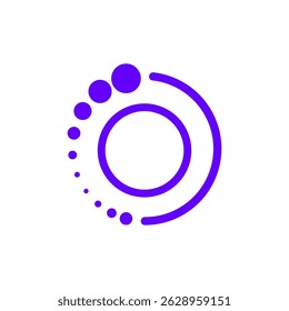 Cercle violet élégant avec logo à points connectés
