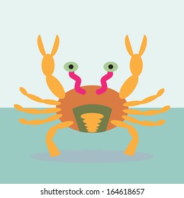 Stylish Vivid Crab On a Beach