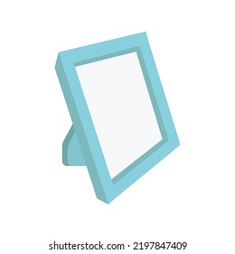 Stylish Wall Mounted Icon Template Picture Frame. White Background, Vector Illustration