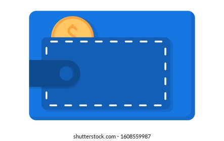 Stylish Wallet vector flat illustration. 