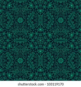 Stylish wallpaper with many elements. Seamless pattern