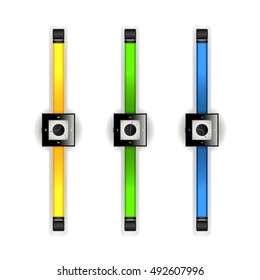 Stylish Watch Design. Original Concept Color Set