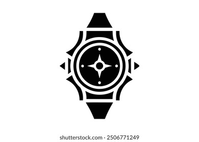 Diseño elegante del Vector de la silueta del reloj en el fondo blanco