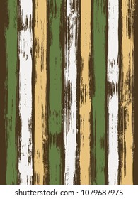 Stylish watercolor brush stripes pattern on black. Yellow, green and white paintbrush lines vertical texture for backdrop. Hand drown paint strokes decoration artwork.  For garment.