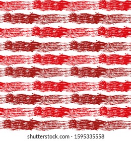 Stylish watercolor brush stripes seamless pattern Red and pink paintbrush lines horizontal seamless texture for background. Hand drown paint strokes decoration. For wallpaper.
