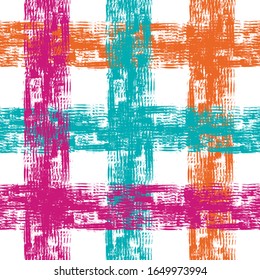 Stylish watercolor brush stripes seamless pattern.  