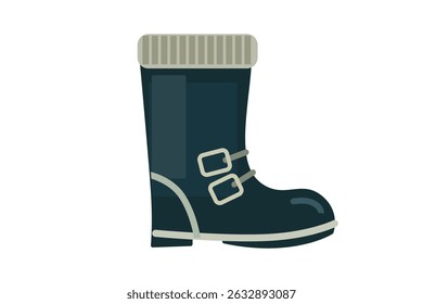 Bota de inverno elegante e impermeável com fivelas chiques para uso ao ar livre na moda