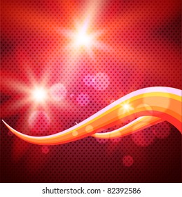 stylish wave background in red shade