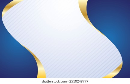 Stylish wave blue and gold background