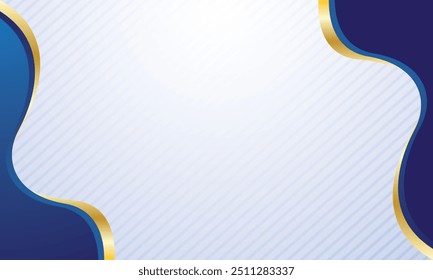 Stylish wave blue and gold background