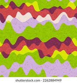 Stylish wave fluid vector seamless pattern. Wavy flowing stripes texture. Wall decor fun seamless pattern. Colorful textile print design. Wave flow splash fluid shapes background.