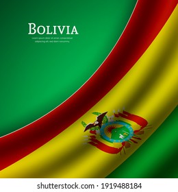 Stylish waving flag of Bolivia country for happy independence day