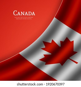 Stylish waving flag of Canada country for happy Canada day