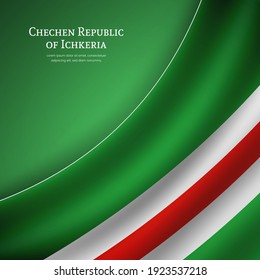 Stylish waving flag of Chechen Republic of Ichkeria country for happy national day