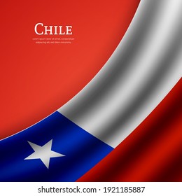 Stylish waving flag of Chile country for happy independence day