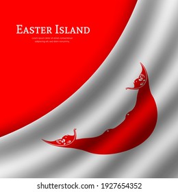 Stylish waving flag of Easter Island country for happy national day