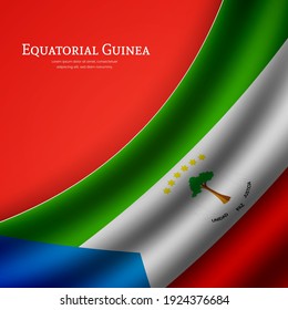 Stylish waving flag of Equatorial Guinea country for happy independence day