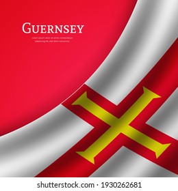 Stylish Waving Flag Of Guernsey Country For Happy Liberation Day