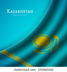 Stylish waving flag of Kazakhstan country for happy independence day