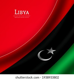 Stylish waving flag of Libya country for happy independence day