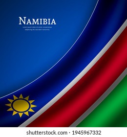 Stylish waving flag of Namibia country for happy independence day