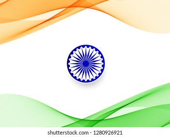 stylish wavy Indian flag design background
