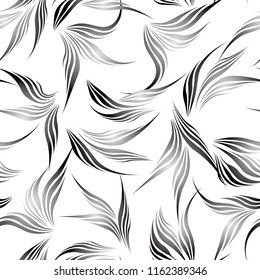 Stylish wavy shapes background. Seamless pattern. Vector.