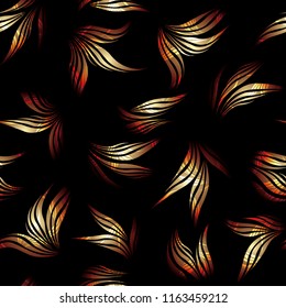 Stylish wavy shapes background. Seamless pattern. Vector.