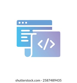 Stylish Web Development Icon for E-learning