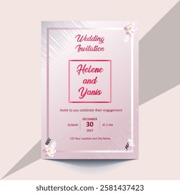  Stylish wedding invitation template with a subtle beige background, designed for a memorable wedding occasion.