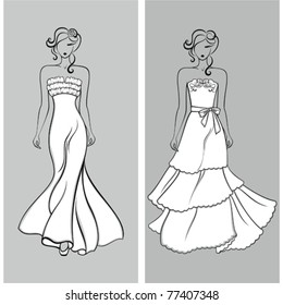 Stylish wedding silhouettes