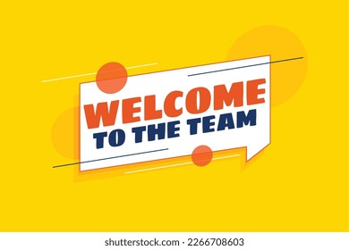 stylish welcome yellow banner for new employee in the team vector