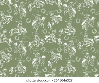 Stylish western Cowboys rodeo  seamless  from wild west rural  vector illustration ,Design for fashion , fabric, textile, wallpaper , wrapping and all prints
