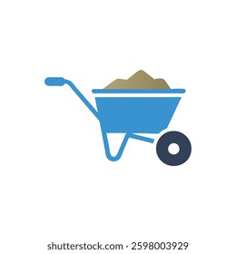 A stylish wheelbarrow icon for project presentations.