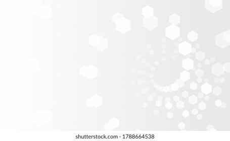 stylish white background with spiral hexagonal shapes