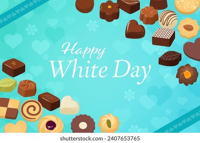 Stylish white day banner material