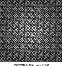 Stylish white, gray and black texture. Vector abstract geometric background. Seamless pattern with rhombus and polygons forming abstract wallpaper.