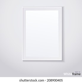 Stylish white photoframe. Vector illustration