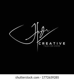 Stylish White Signature Letter H Logo Design