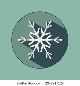 Stylish white snowflake with shadows. New Year's attributes in trendy colors of 2023. The illusion of a three-dimensional image.