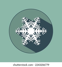 Elegante copo de nieve blanco con sombras. Atributos de Año Nuevo en colores de moda de 2023. La ilusión de una imagen tridimensional.