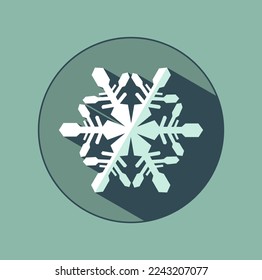 Stylish white snowflake with shadows. New Year's attributes in trendy colors of 2023. The illusion of a three-dimensional image.