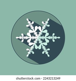 Stylish white snowflake with shadows. New Year's attributes in trendy colors of 2023. The illusion of a three-dimensional image.