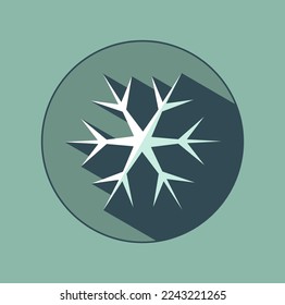 Stylish white snowflake with shadows. New Year's attributes in trendy colors of 2023. The illusion of a three-dimensional image.